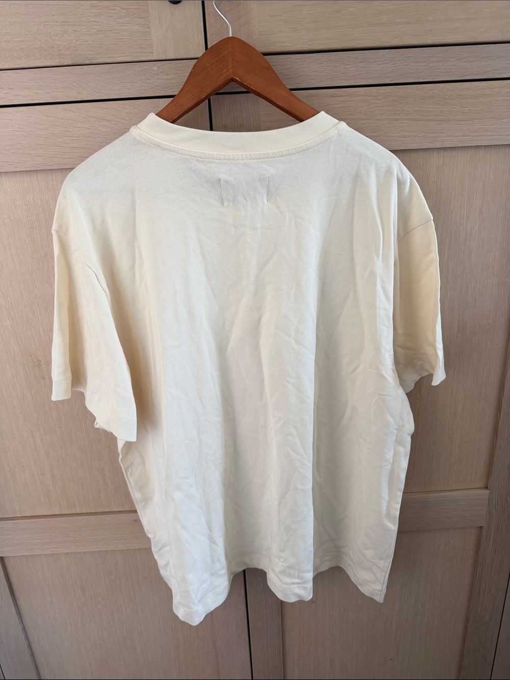 Relaxed Crewneck Short-Sleeve T-Shirt in Cream - Picture 4 of 4